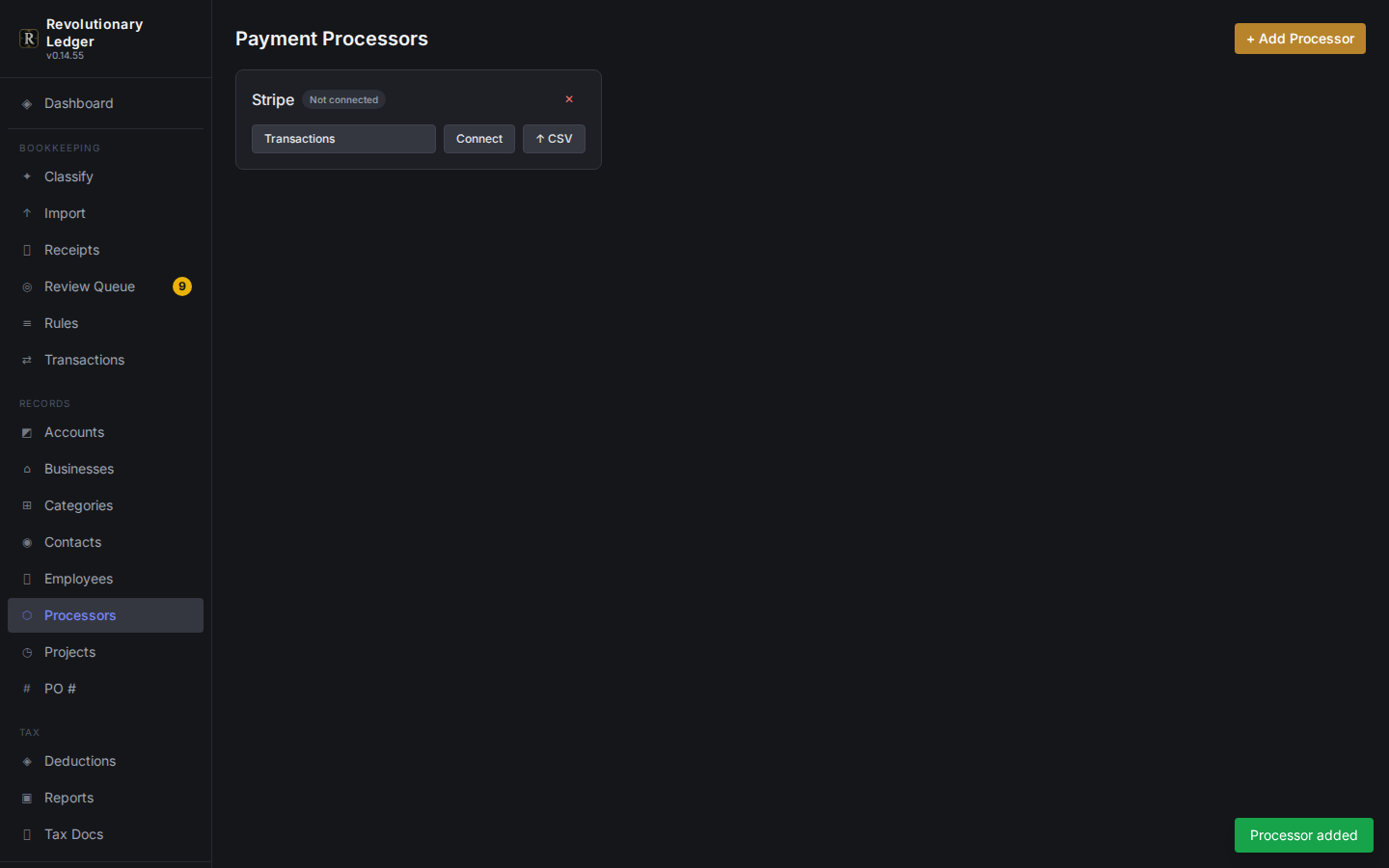 The payment processors list
